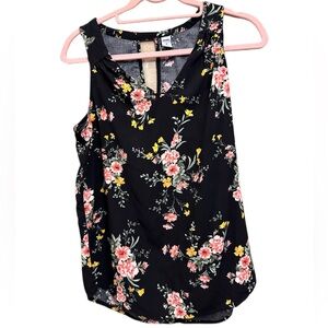 Old Navy black floral tank top
